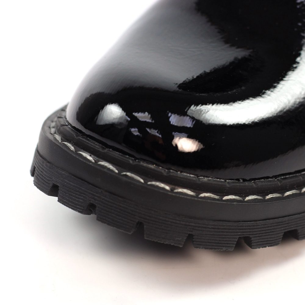 Lunar Nevada Black Patent Ankle Boots - Image 3