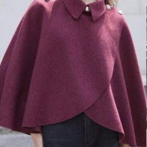 Kate Military Style Button Poncho