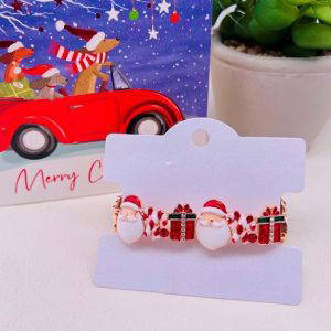 2436 Xmas Enamel Stretchy Santa Bracelet