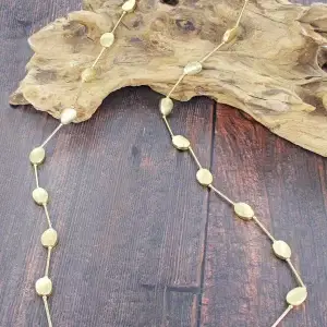 1503 Long Oval Necklace - Silver & Gold