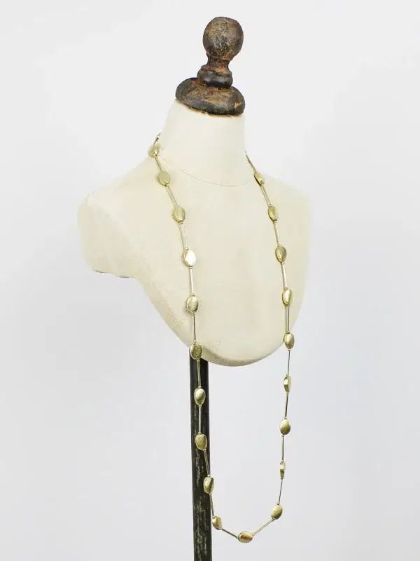 1503 Long Oval Necklace - Silver & Gold - Image 3