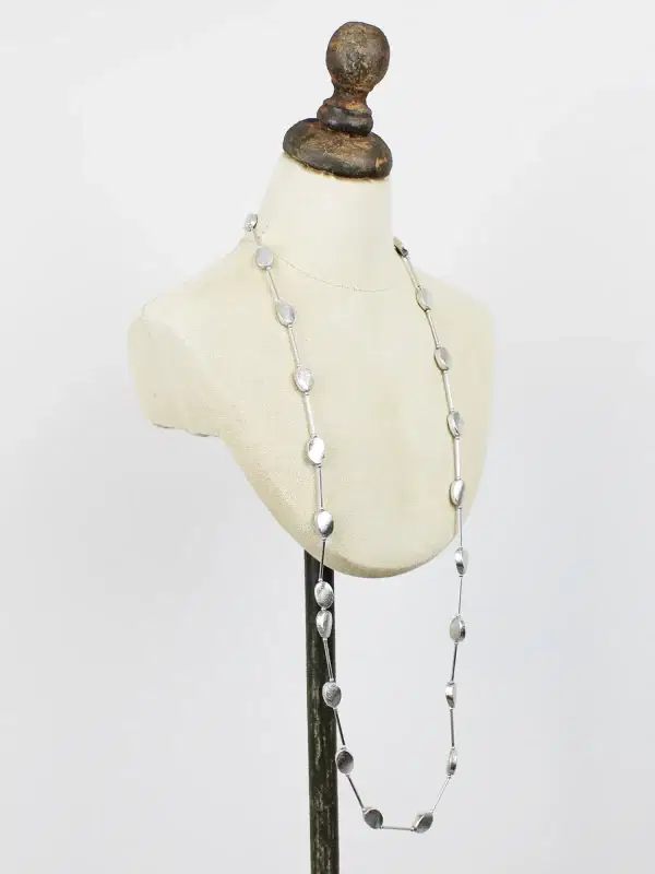 1503 Long Oval Necklace - Silver & Gold - Image 5