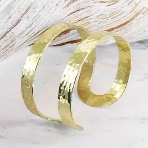 1018 Beaten Metal Double Bar Cuff
