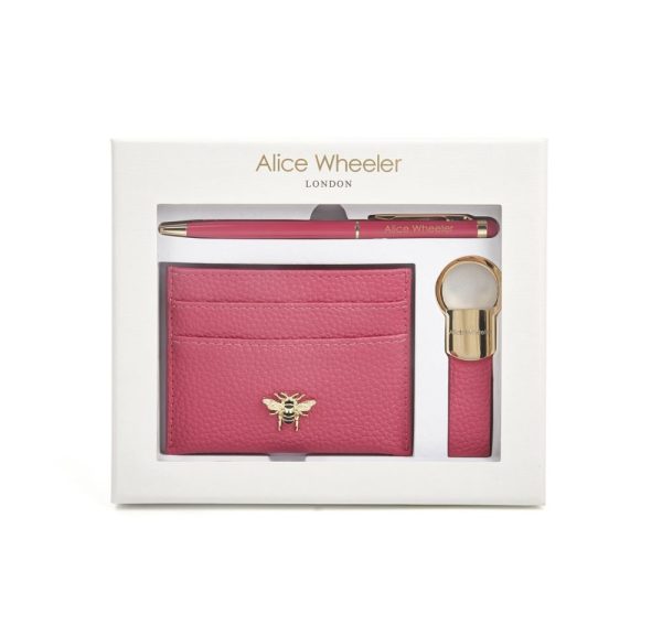 Alice Wheeler Bow Gift Set of Card Holder, Key Ring and Pen