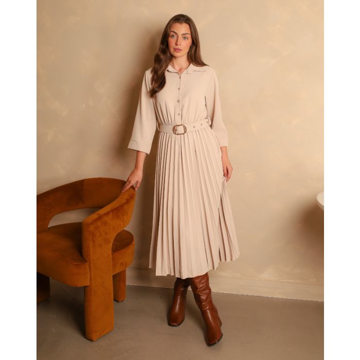 Hailey Pleated Shirt Dress