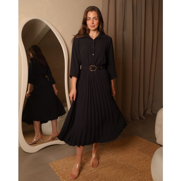 Hailey Pleated Shirt Dress - Image 4