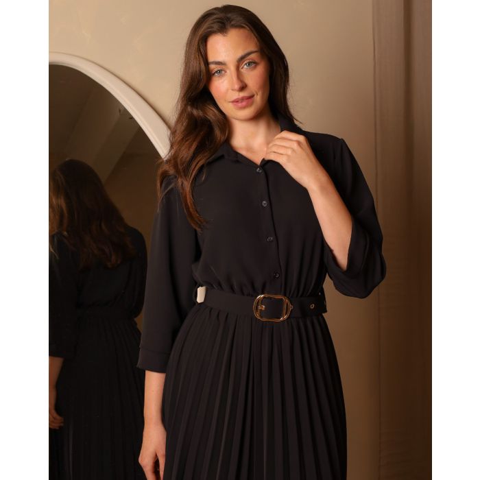 Hailey Pleated Shirt Dress - Image 3