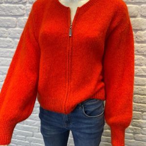 Maya Zipped Knitted Bomber Style Cardigan