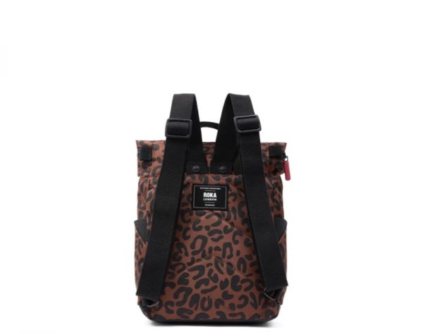Roka Canfield B Scarlet Leopard Print Medium Recycled Canvas Backpack - Image 2