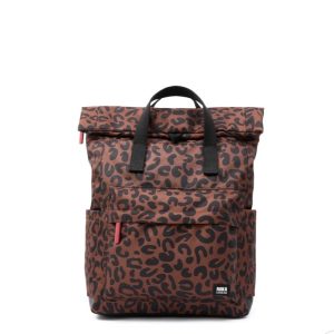 Roka Canfield B Scarlet Leopard Print Medium Recycled Canvas Backpack