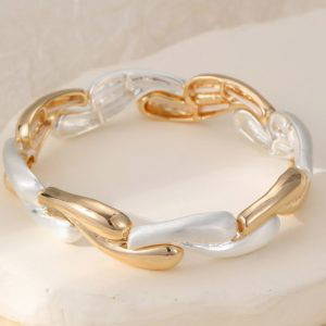 292 Two Tone Stretchy Bracelet