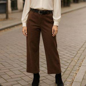 Rose Suedette Wide Leg Trousers