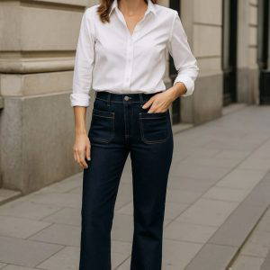 Kim Wide Leg Front Pocket Jeans