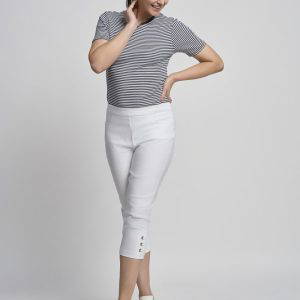 Pinns 408C White Figure Sculpting Crop Trousers