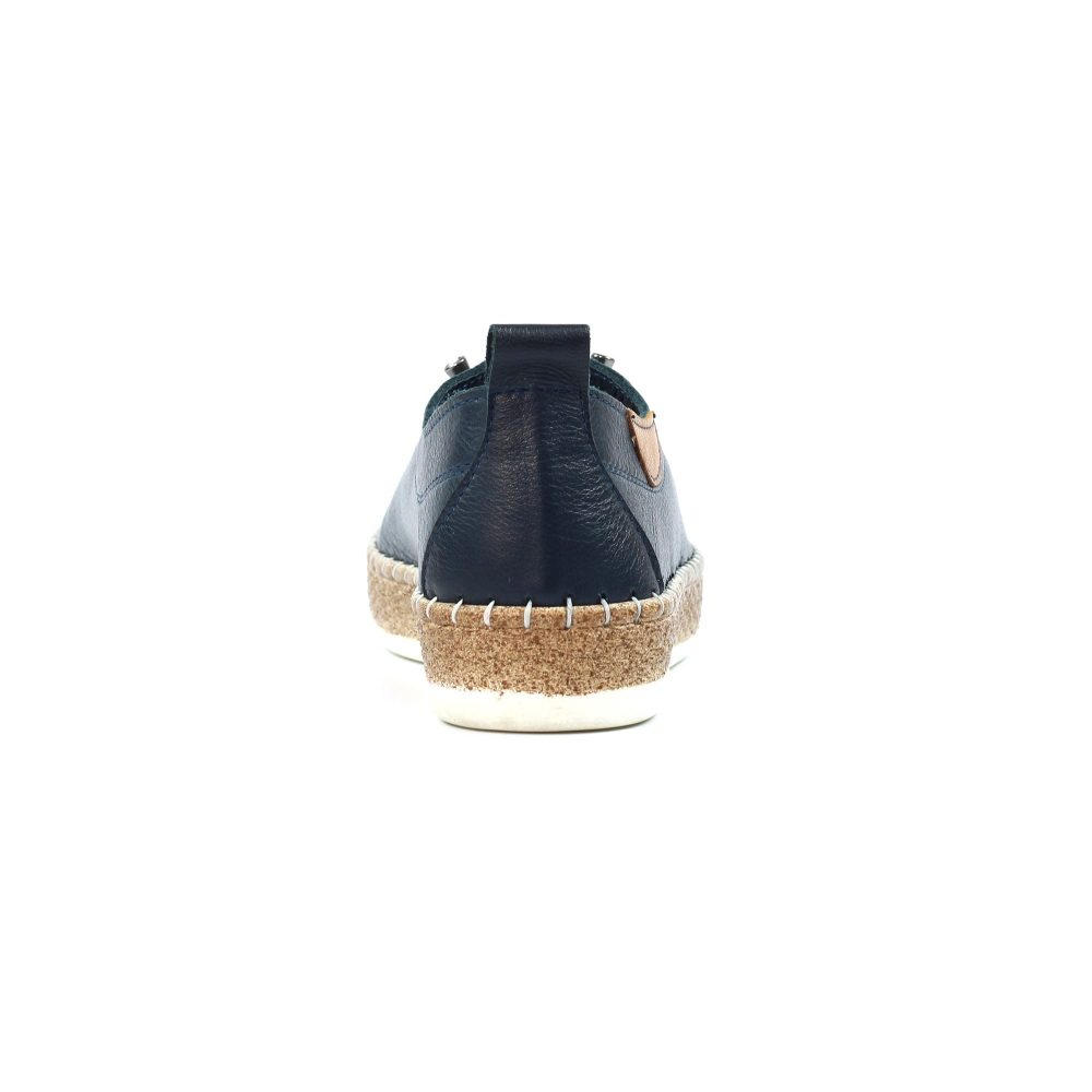 Lunar Evie Navy Leather Plimsoll - Image 7