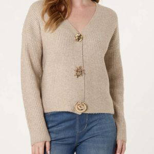 Cassie Gold Button Cardigan