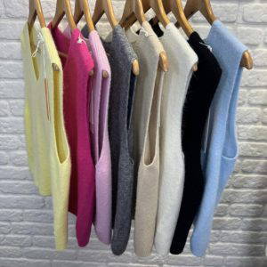 Sage V Neck Knitted Sleeveless Top