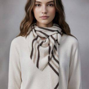 Sky Stripe Knitted Triangle Scarf