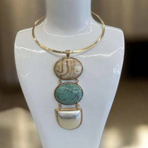 486 Turquoise Statement Short Necklace