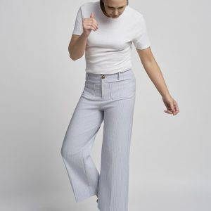 Pinns 640C Light Denim Stripe Trousers