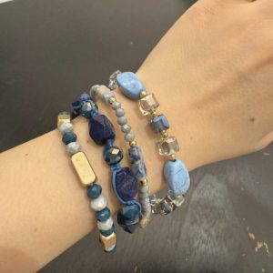 986 Set of Blue Beaded Bracelets