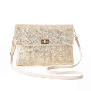 Bali Clutch Bag in Gold & Natural