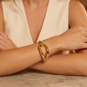 Envy 4778 Sculptural Bangle in Gold & Silver