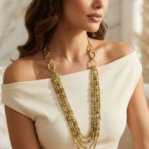 Envy 4882 Long Statement Beaded Necklace