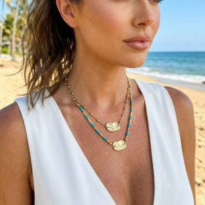 Envy 4889 Short Layered Turquoise Necklace