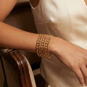 Envy 4895 Wide Bracelet in Gold & Silver