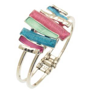 122 Bangle in Mint & Blue Layered Mix