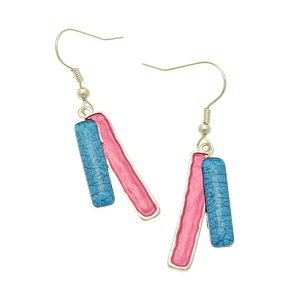 122 Earrings in Blue & Pink