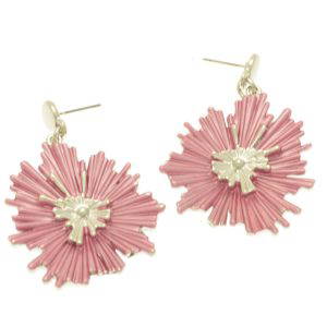 799 Dusky Pink Ice Flower Earrings
