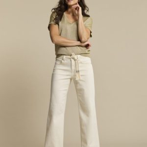 Red Button Colette & Belt Ecru Jeans