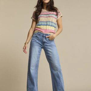Red Button Claudette Slanted Seam Jeans