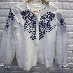 Senna Embroidered White Shirt