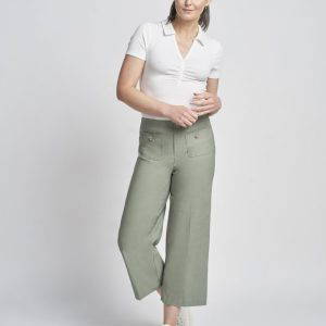 Pinns 638C Khaki Wide Leg Culotte Trousers