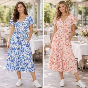 Priya Floral Print Midaxi Dress