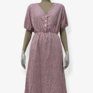 Isla Gingham Print Midi Dress