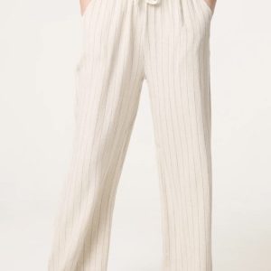 Jasmine Pinstripe Linen Mix Trousers