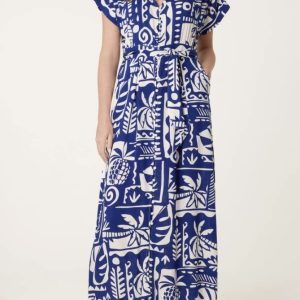 Julia Palm Print Midi Dress