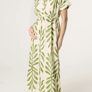 June Leaf Print Dress