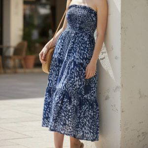 Renne Shirred Printed Skirt