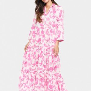 Saint Tropez ZusSZ Maxi Dress - Fruit Dove Washed Flowers - Pink