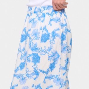 Saint Tropez ZusSZ Skirt - Blue Big Porcelain Flowers - Blue