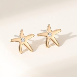 461 Gold Starfish Earrings