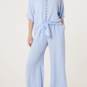 Indie Button Tie Top & Trouser Set