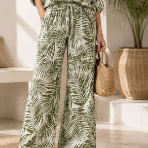 Jess Trousers in a Palm Print