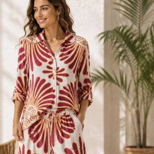 Jodie Top in a Bold Palm Print