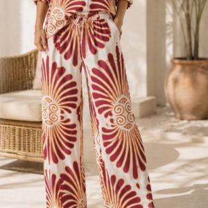 Jodie Trousers in a Bold Palm Print